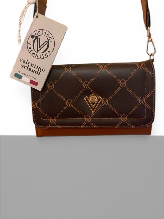 Valentino Orlandi Handbags - Valentino Orlandi Brown and Tan Monogram Crossbody Bag
